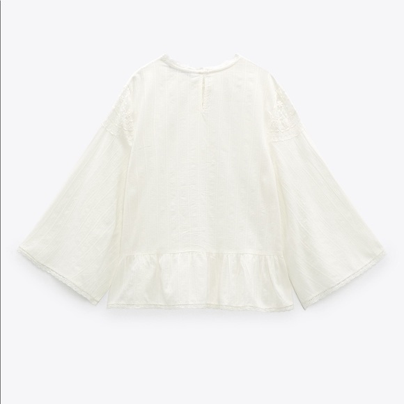 New Zara XS eyelet boho top in white - Picture 8 of 10